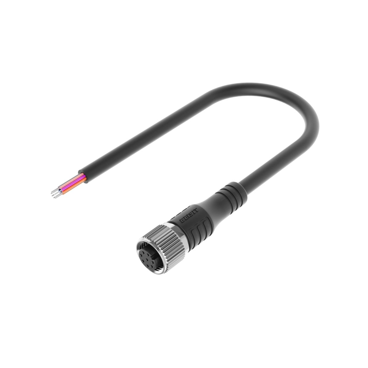 單端通用電源通訊線，M12-8P-A\T